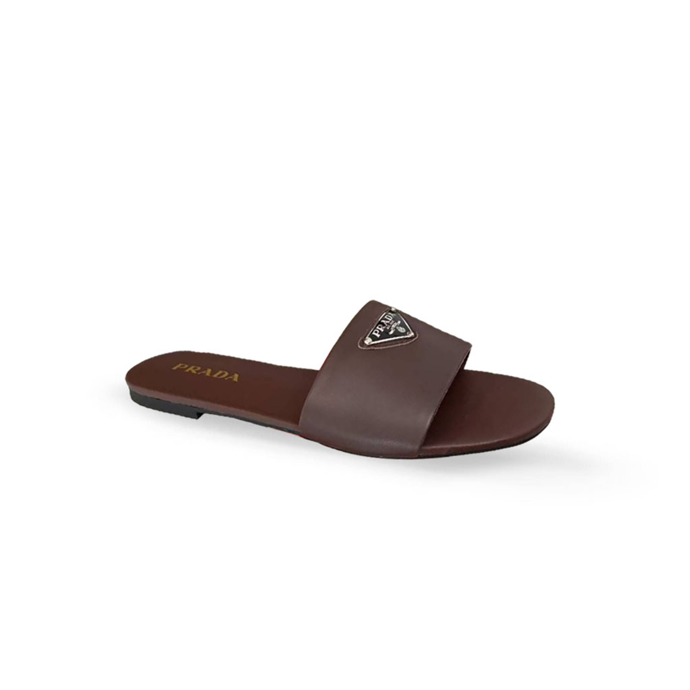 Pra*a saffiano patent leather slides